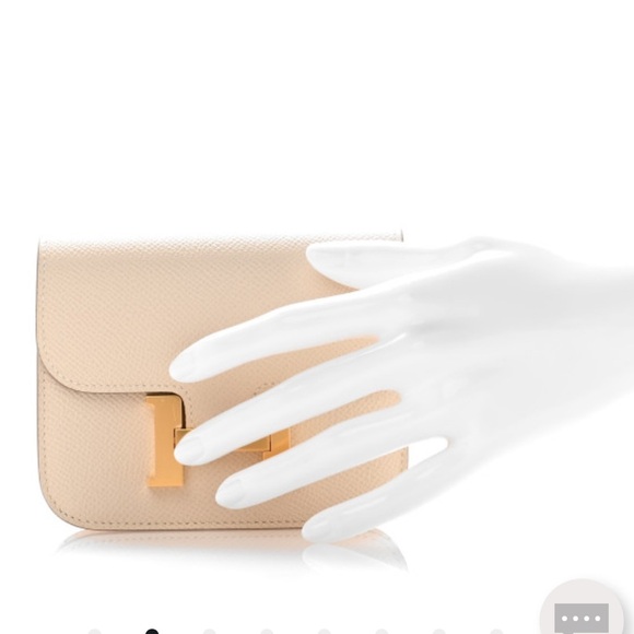 Hermès Epsom (CRAIE)  Constance Cream&Gold crossbody/Clutch /Wallet - Picture 8 of 8